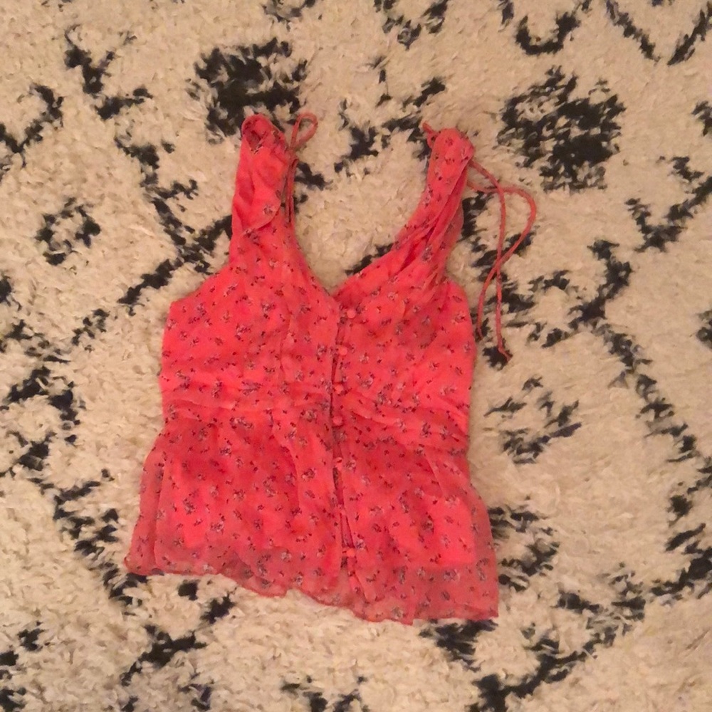 cute pink button down top!